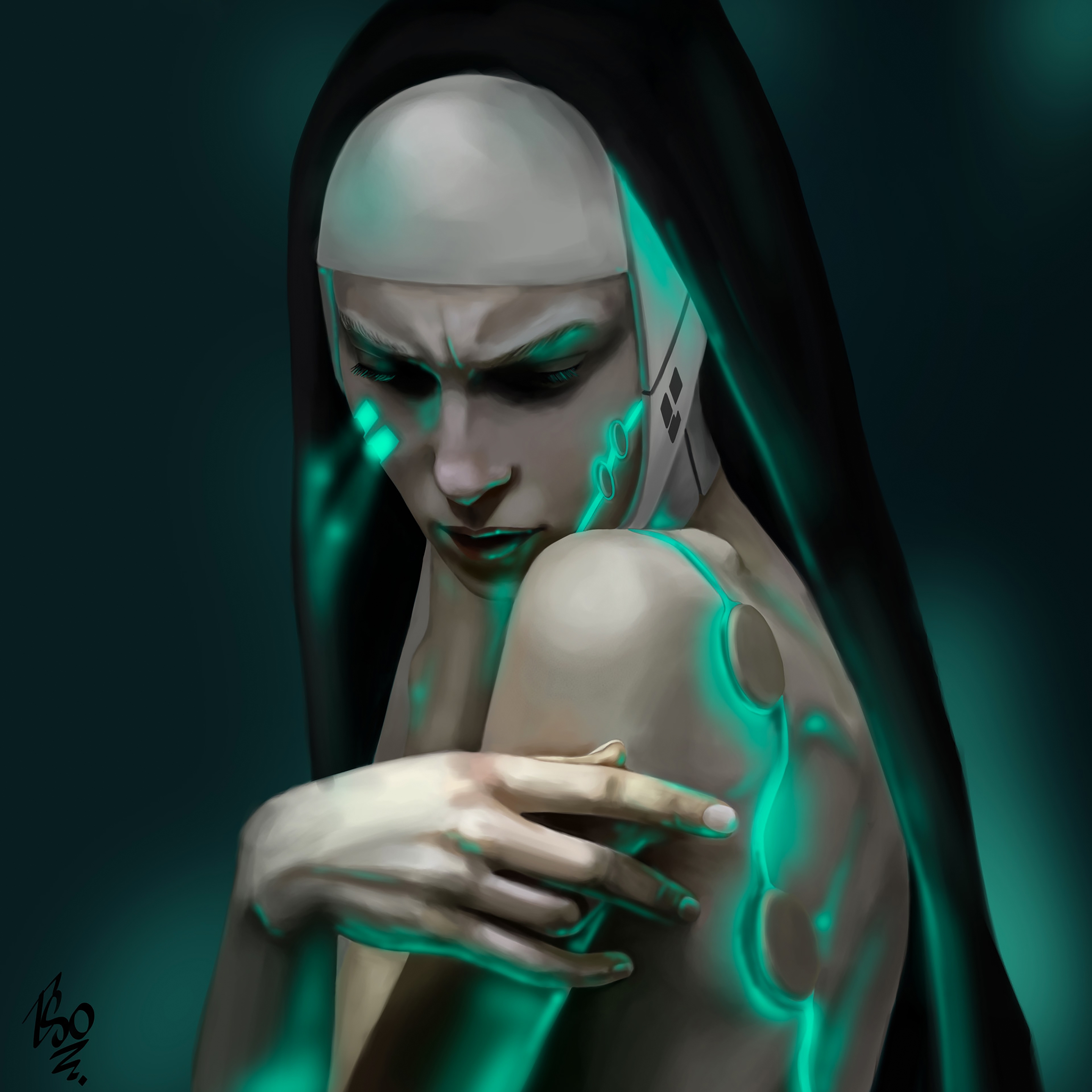 Монахиня Cyberpunk